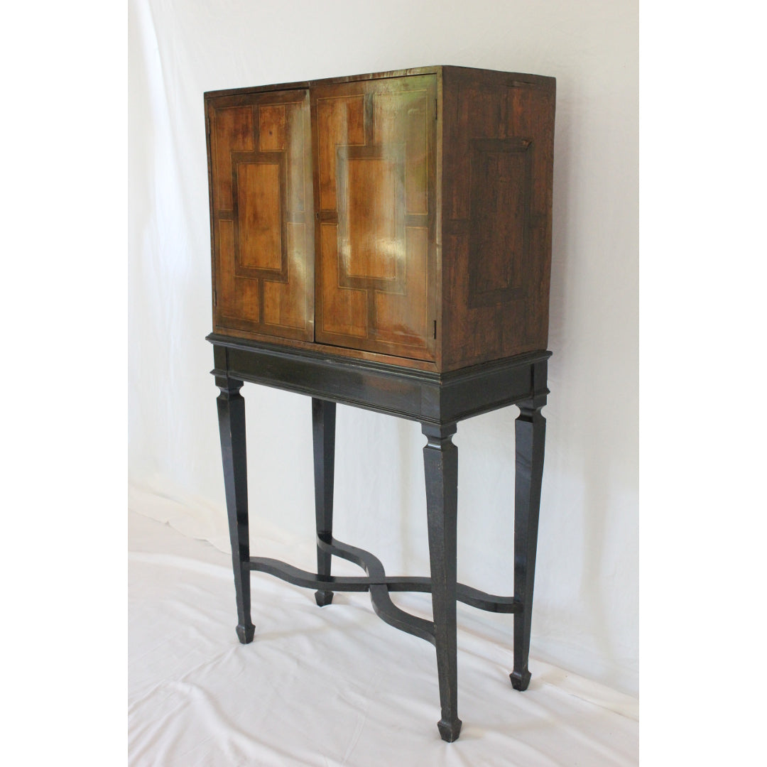 AF3-377: Antique Mid 19th Century Continental Highly Detailed Cabinet with Drawers on Stand