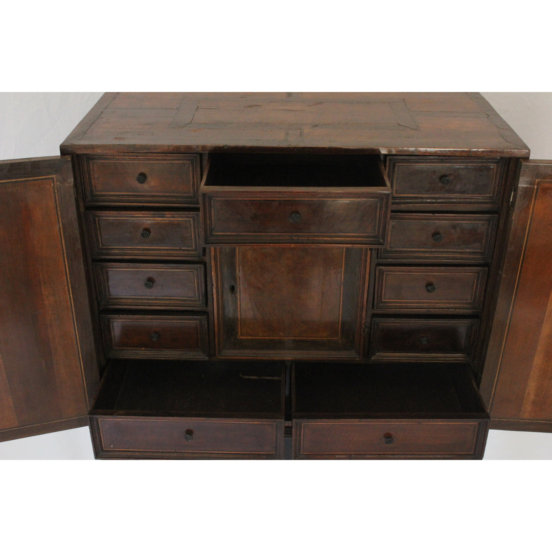 AF3-377: Antique Mid 19th Century Continental Highly Detailed Cabinet with Drawers on Stand