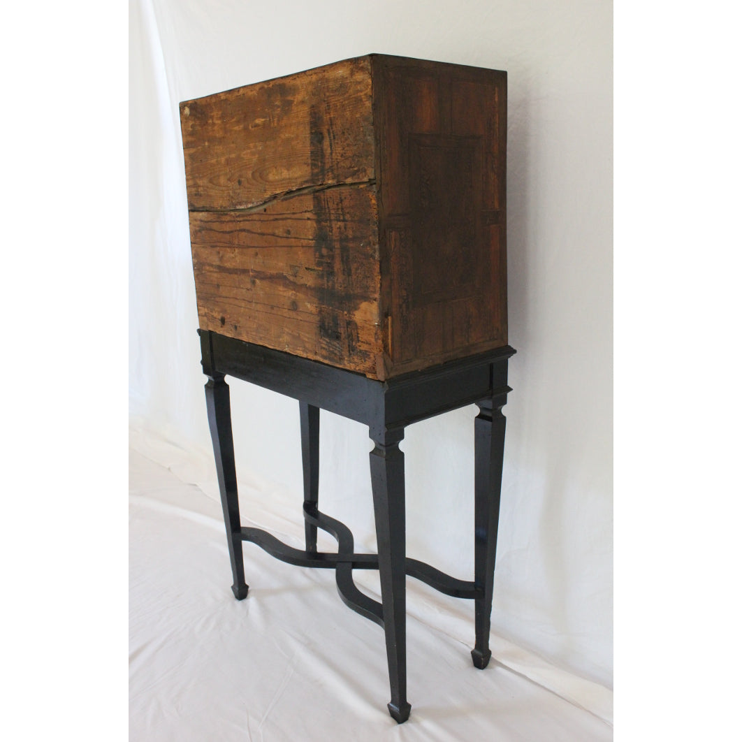 AF3-377: Antique Mid 19th Century Continental Highly Detailed Cabinet with Drawers on Stand