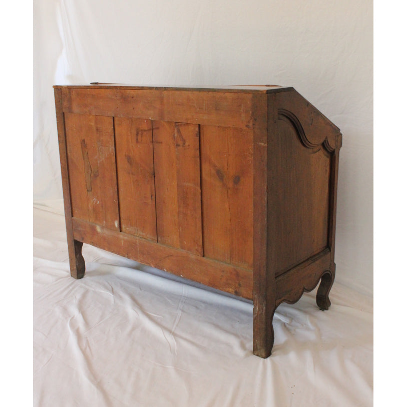 AF5-388: Antique Late 18th Century French Provincial Fruitwood Slant Front Desk with Interior Compartments