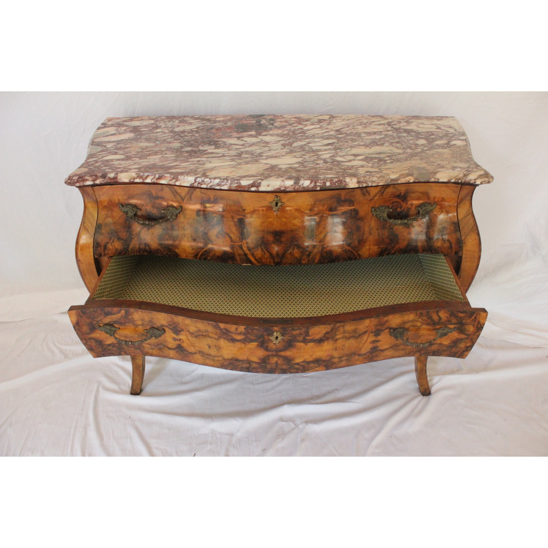 AF4-393 - Antique Early 19th Century French Bombe Louis XV Commode with a Marble Top