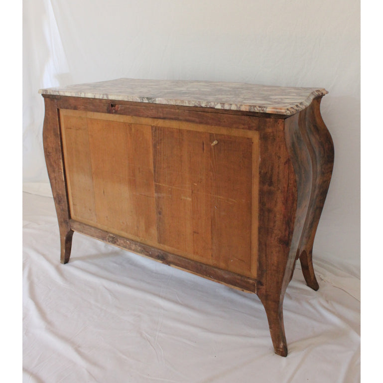 AF4-393 - Antique Early 19th Century French Bombe Louis XV Commode with a Marble Top