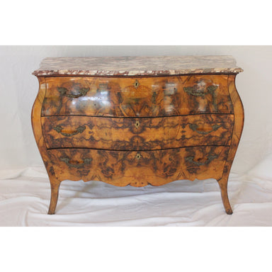 Antique French Bombe Louis XV Commode with a Marble Top | Work of Man