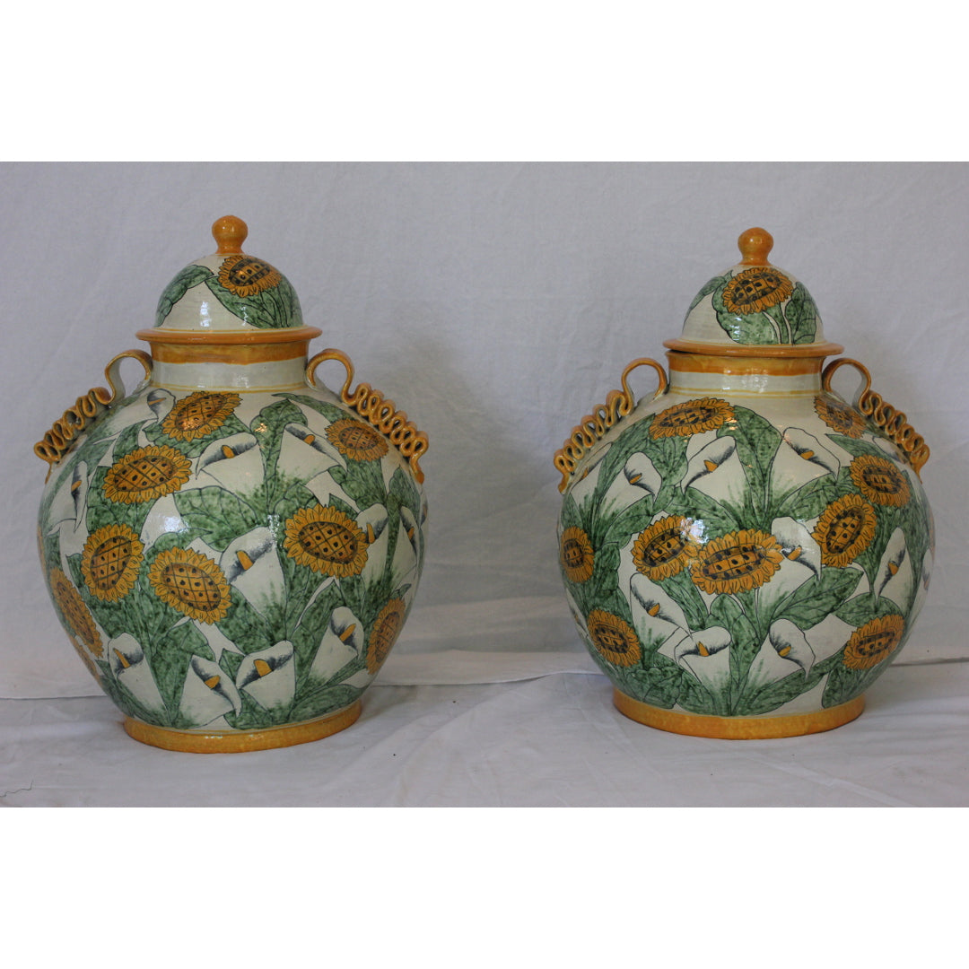 DA5-304: Pair of Mid to Late 20th Century Lidded Mexican Rain Jars