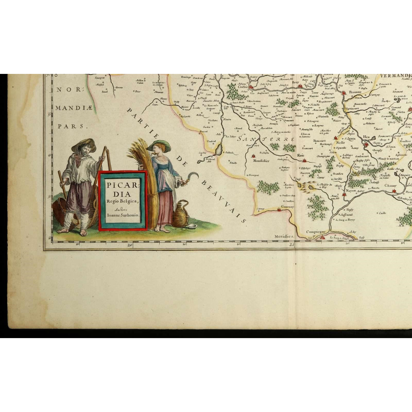 AW7-024: Joanne Surhonio - Circa 1640 Map of France - Engraving