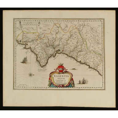 Willem Bleau - Circa 1680 Map of Valencia - Engraving | Work of Man