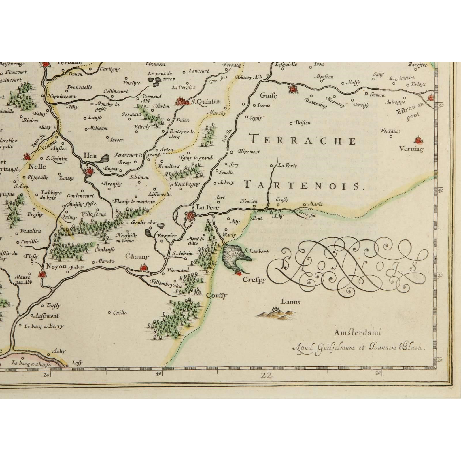 AW7-024: Joanne Surhonio - Circa 1640 Map of France - Engraving