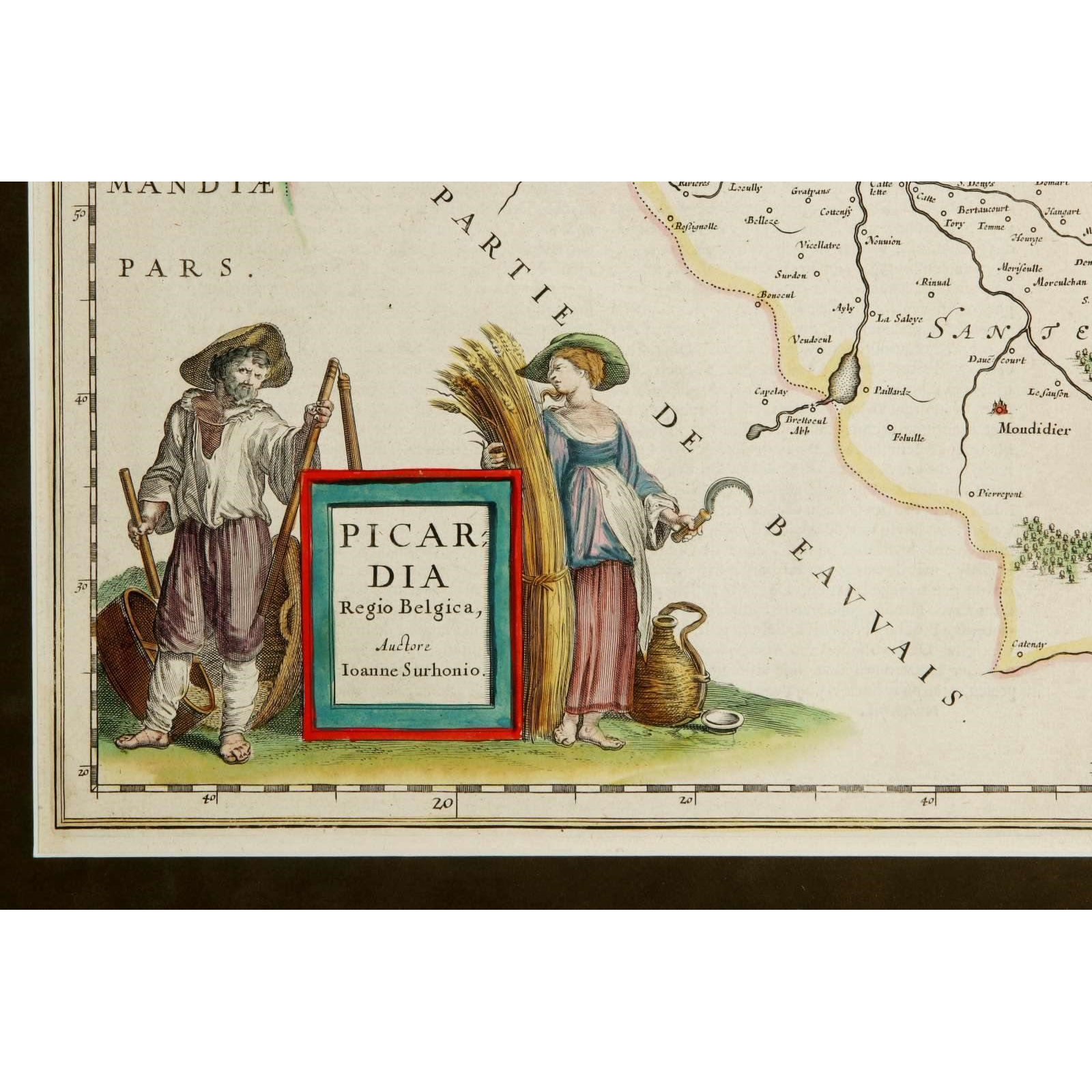 AW7-024: Joanne Surhonio - Circa 1640 Map of France - Engraving