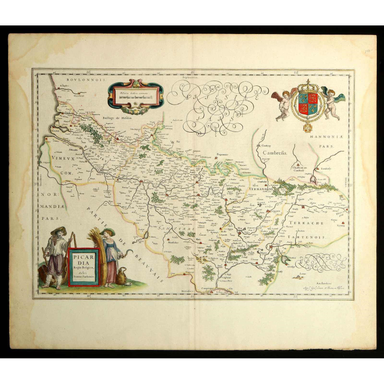 Joanne Surhonio - Circa 1640 Map of France - Engraving | Work of Man