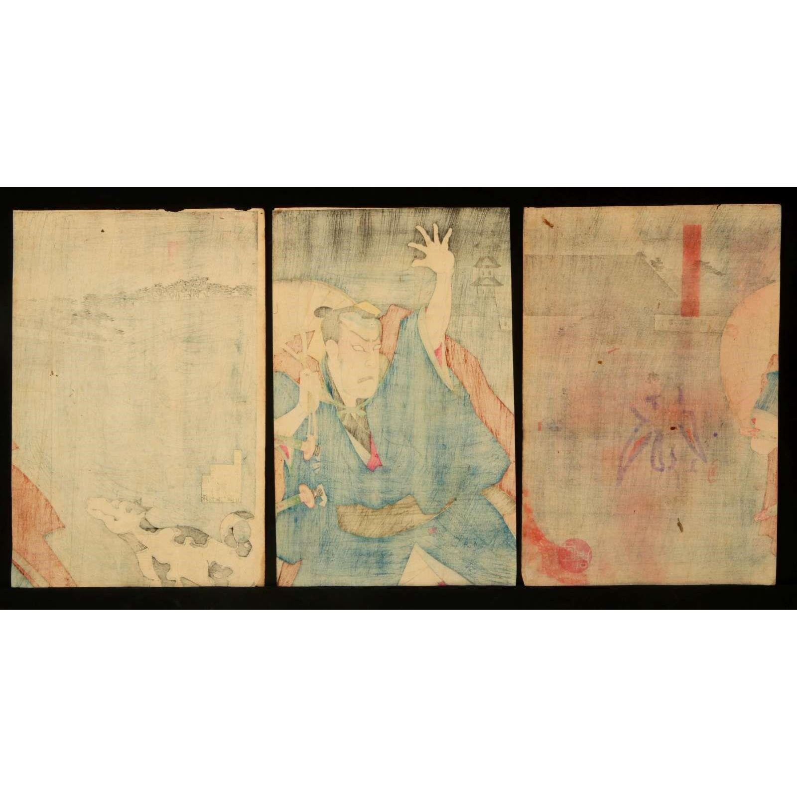 AW10-006: TOYOHARA KUNICHIKA, TRIPTYCH WOODBLOCK