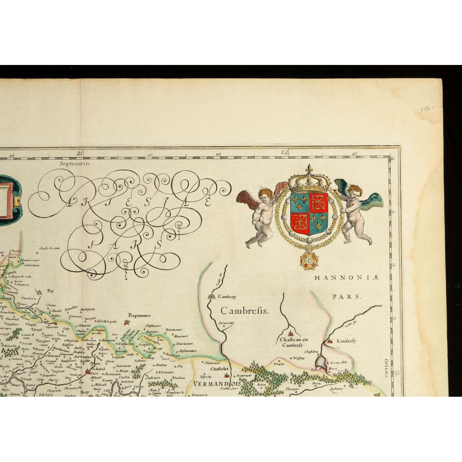 AW7-024: Joanne Surhonio - Circa 1640 Map of France - Engraving